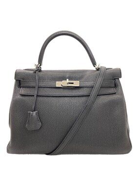 Hermes Kelly 32 Inside Silver Handbag Togo